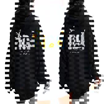 Cute Nicu Nurse Sunflower Bee Neonatal Intensive Care Unit Women Oversized Hoodie Back Print - Thegiftio