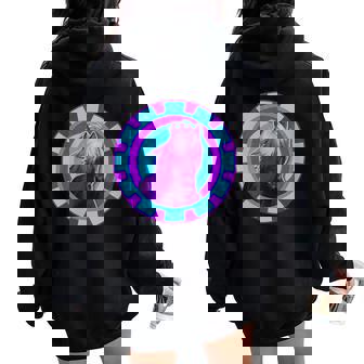 Cute Pony Trashy Girly Kitsch Animal Lovers Kawaii Art Horse Women Oversized Hoodie Back Print | Mazezy