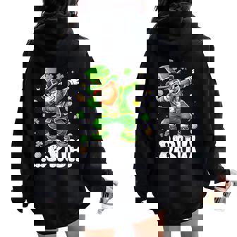 Dabbing Leprechaun St Patrick's Day Boys Girls Dab Dance Women Oversized Hoodie Back Print | Mazezy