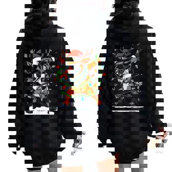Dabbing Reindeer Christmas Girls Xmas Lights Boys Christmas Women Oversized Hoodie Back Print | Mazezy