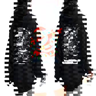 Dabbing Santa Christmas Girls Xmas Lights Boys Christmas Women Oversized Hoodie Back Print | Mazezy