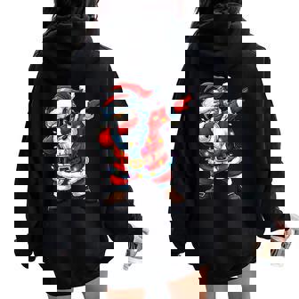 Dabbing Santa DJ Music Christmas Light Dab Men Women Boys Women Oversized Hoodie Back Print | Mazezy