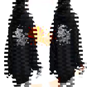 Dachshund Dog Pumpkin Pie Turkey Men Women Kid Thanksgiving Women Oversized Hoodie Back Print | Mazezy