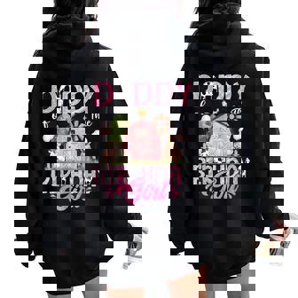 Daddy Of The Birthday Girl 1St Birthday Pink Farm Women Oversized Hoodie Back Print - Thegiftio