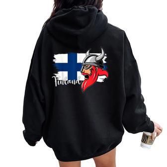 De Finlandia Mapas De Finlandia Bandera Finlandesa Para Es Y Hombres Women Oversized Hoodie Back Print - Regaloses