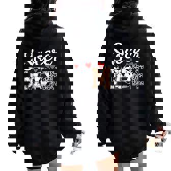 Divertente Grafica Calcio Mamma Cuori Felpa con cappuccio oversize da donna con stampa posteriore - Novitaregali