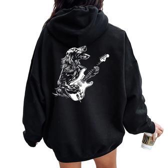 Dog Chitarrista Chitarra Irishetter Dad Mom Felpa con cappuccio oversize da donna con stampa posteriore - Novitaregali