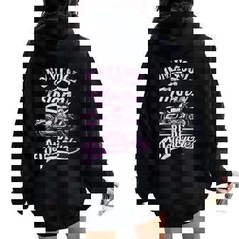 Donna Only Cool Moms Ride Motorcycles Frase Per Le Mamme Con Collo A Felpa con cappuccio oversize da donna con stampa posteriore - Novitaregali