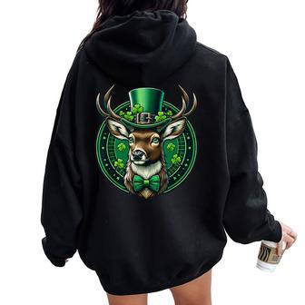 Drôle De Cerf Leprechaunt Patrick Pour Enfants Hommes Et S Sweat à capuche oversize pour femme avec imprimé dans le dos - Cadeauxyz