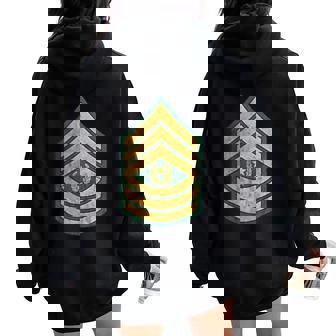 E-9 CSM Command Sergeant Major Rank Insignia Military Papa Women Oversized Hoodie Back Print | Mazezy