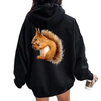 Écureuil Chemise Écureuil Pour Enfants S Écureuil Sweat à capuche oversize pour femme avec imprimé dans le dos - Cadeauxyz