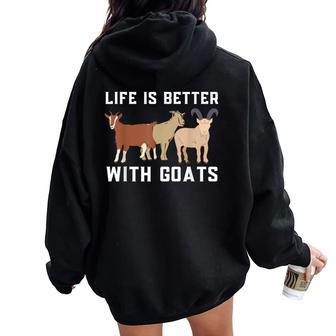 El Mejor Diseño De Cabra Para Hombres Y Es Amantes De La Cabra Pigmea De Animales De Granja Women Oversized Hoodie Back Print - Regaloses