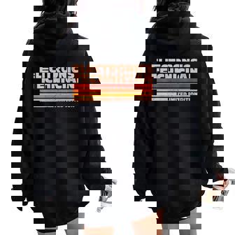 Electronics Technician Retro Sunrise Women Oversized Hoodie Back Print | Mazezy