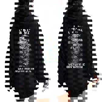 Elephant Christmas I'm Fine Everything Is Fine Wildlife Women Oversized Hoodie Back Print | Mazezy