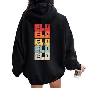Elo Vintage Retro Name Vintage Retro Boy Girl Women Oversized Hoodie Back Print - Thegiftio UK