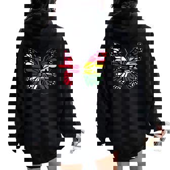 England And Ghana Butterfly Half English Ghanaian Roots Tank Top Women Oversized Hoodie Back Print | Mazezy