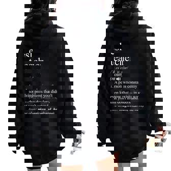 Esl Teacher Dictionary Definition Women Women Oversized Hoodie Back Print - Thegiftio