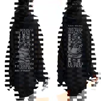 More Espresso Less Depresso Halloween Skeleton In Coffee Women Oversized Hoodie Back Print - Thegiftio