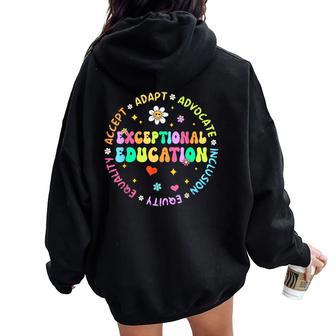 Exceptional Education Dream Team Sped Ese Teacher Autism Women Oversized Hoodie Back Print - Seseable