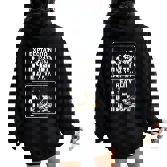 Expectation Reality Bass Guitar Cat Dad Musician Meme Women Oversized Hoodie Back Print | Mazezy