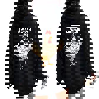 F CAW F Hen Chicken Selfie Sassy Women Meme Fashion Shopping Women Oversized Hoodie Back Print | Mazezy