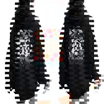 Fafo Flower Vintage 70S Retro Fafo Women Oversized Hoodie Back Print | Seseable UK