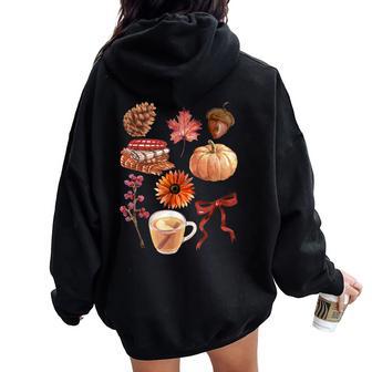 Fall Watercolor Aesthetic Vibes Women Oversized Hoodie Back Print | Seseable UK