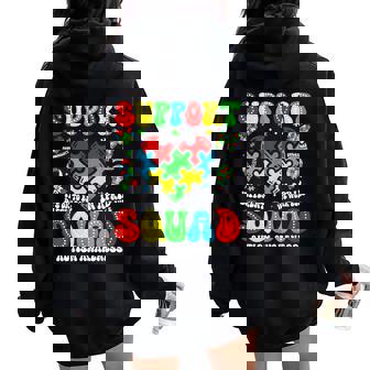 Family Autism Support Autism Awareness Squad Sped Teacher Women Oversized Hoodie Back Print - Seseable