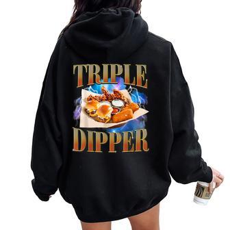 Fast Food Lovers Hamburger Chicken Nugget Foodie Women Women Oversized Hoodie Back Print | Mazezy