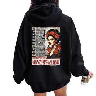 Feminist Protest Activism Rights History Timeline Women Oversized Hoodie Back Print - Thegiftio UK