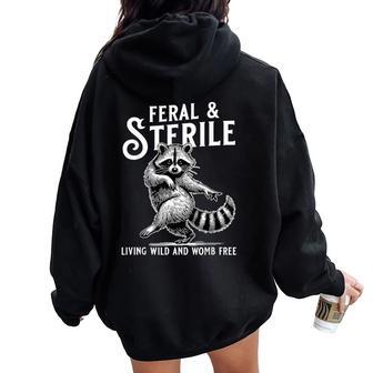 Feral Raccoon Hysterectomy Recovery Women Women Oversized Hoodie Back Print | Seseable CA