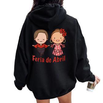 Feria De Abril Niño Y Niña Regalo Para La Feria Y Fiestas Cuello Women Oversized Hoodie Back Print - Regaloses