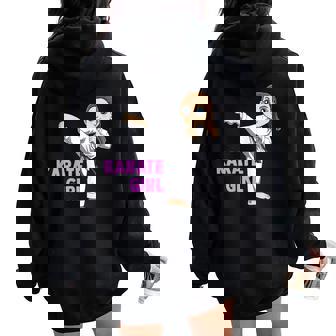 Fighting Karateka Cute Karate Girl Women Oversized Hoodie Back Print | Mazezy