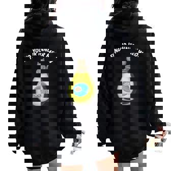 Find Your Inner Meow Cat Yoga Avocado Meditation Calm Souls Women Oversized Hoodie Back Print | Mazezy