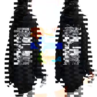 Finland Flag Finnish Roots Finnish Heritage Proud Finnish Women Oversized Hoodie Back Print | Mazezy