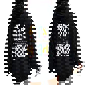 First Grade Dream Team Pencil Back To School Boys Girls Women Oversized Hoodie Back Print | Seseable FR