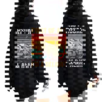 First Of All I'm A Delight Angry Possum Opossum Sarcastic Women Oversized Hoodie Back Print | Seseable FR