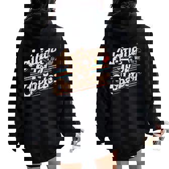 Flea Market Collector Collecting Antique Toy Collector Women Oversized Hoodie Back Print | Mazezy