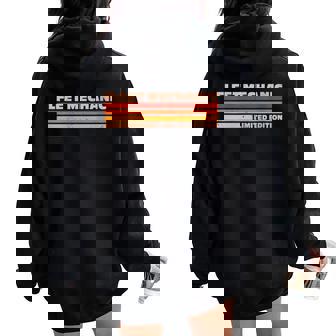 Fleet Mechanic Retro Sunrise Women Oversized Hoodie Back Print | Mazezy