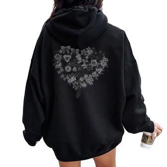 Flower Graphic For Wildflower Floral Gardening Boys Women Oversized Hoodie Back Print - Thegiftio