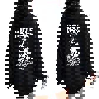 French Bulldog With Balaclava Gangster Hustle Money Men Women Kids Women Oversized Hoodie Back Print | Mazezy