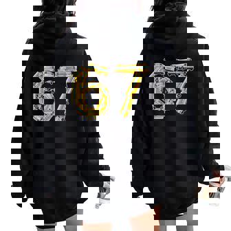 Fun School Bus 67 Teacher Appreciation 67 Meme Bus Driver Women Oversized Hoodie Back Print | Mazezy