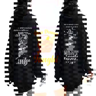 Funghi Porcini Porcino Fungo Raccoglitori Di Funghi Donne Felpa con cappuccio oversize da donna con stampa posteriore - Novitaregali