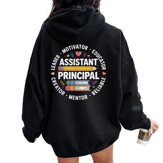 Assistant Principal Teacher Appreciation Week School Women Oversized Hoodie Back Print - Seseable