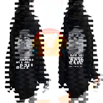 Capybara Be Cappy For Adults Capybara Love Women Oversized Hoodie Back Print | Mazezy