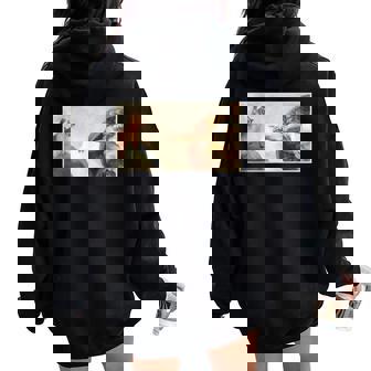 Cat Slap Sarcastic Creation Of Adam Cat Meme Cat Lover Women Oversized Hoodie Back Print | Seseable FR