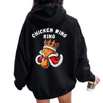 Chicken Wing King Bbq Chicken Wing Graphic Women Oversized Hoodie Back Print - Thegiftio UK