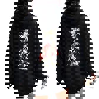 I Love Mom Tattoo Chinese Crested Mom For Women Women Oversized Hoodie Back Print | Mazezy