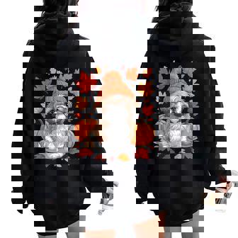 Shih Tzu Fall Scarf Autumn Leaves Dog Lovers Women Oversized Hoodie Back Print | Seseable CA