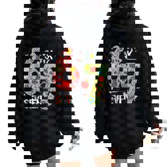 Six Seven 6 7 Meme Teacher For Girls Women Oversized Hoodie Back Print | Seseable FR